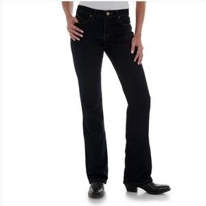 WRANGLER Q-Baby Bootcut No-Gap Waistband "Dark‎ Dynasty" Wash Women's Jeans 9/10
